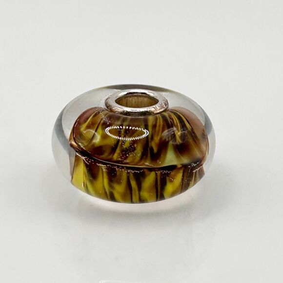 TROLLBEADS Brown & Yellow Tiger’s Tail Unique 925S NEW! Rare Find - Picture 10 of 10